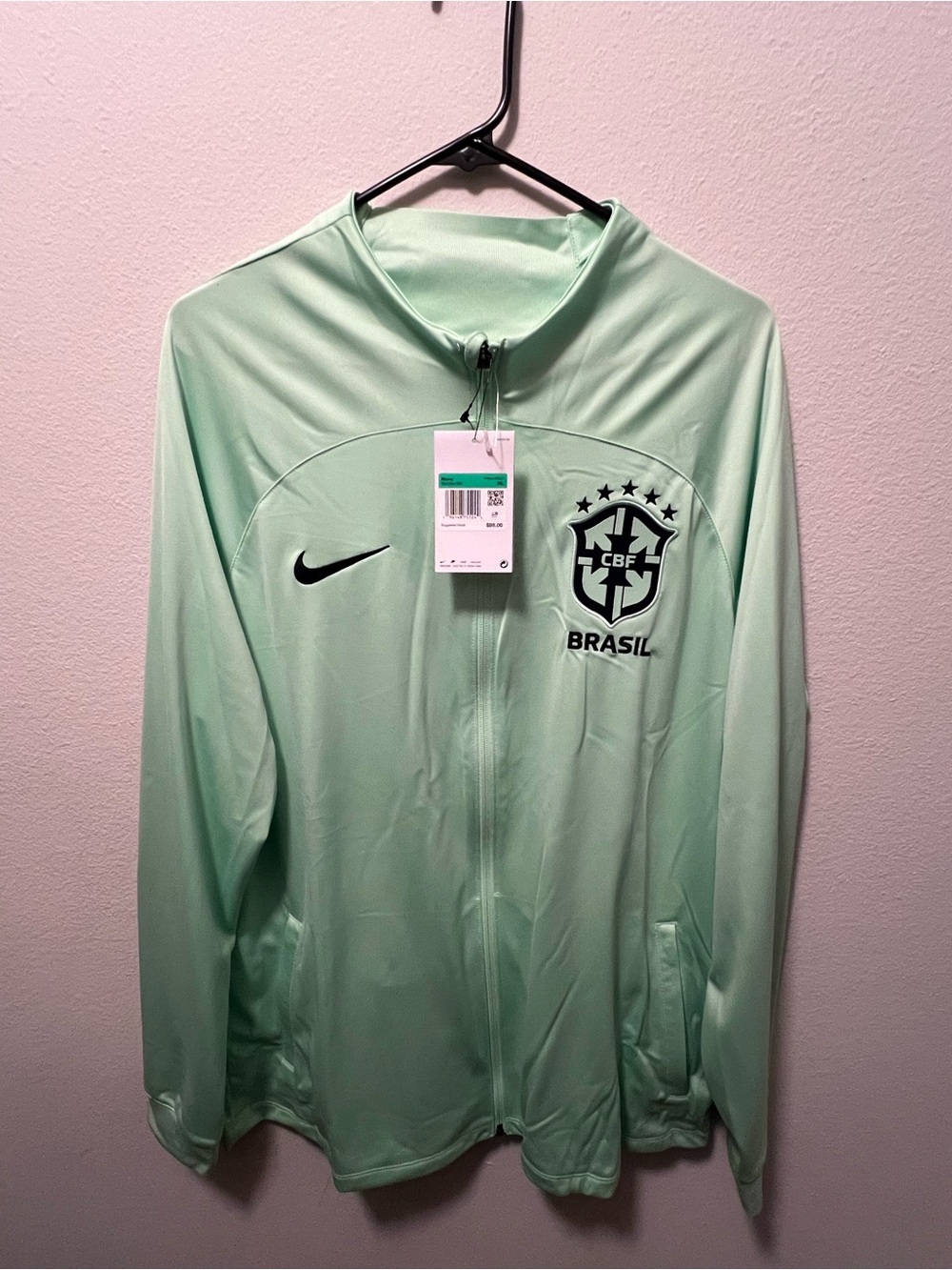 Nike Brazil CBF Mint Green Track Jacket Slim Fit